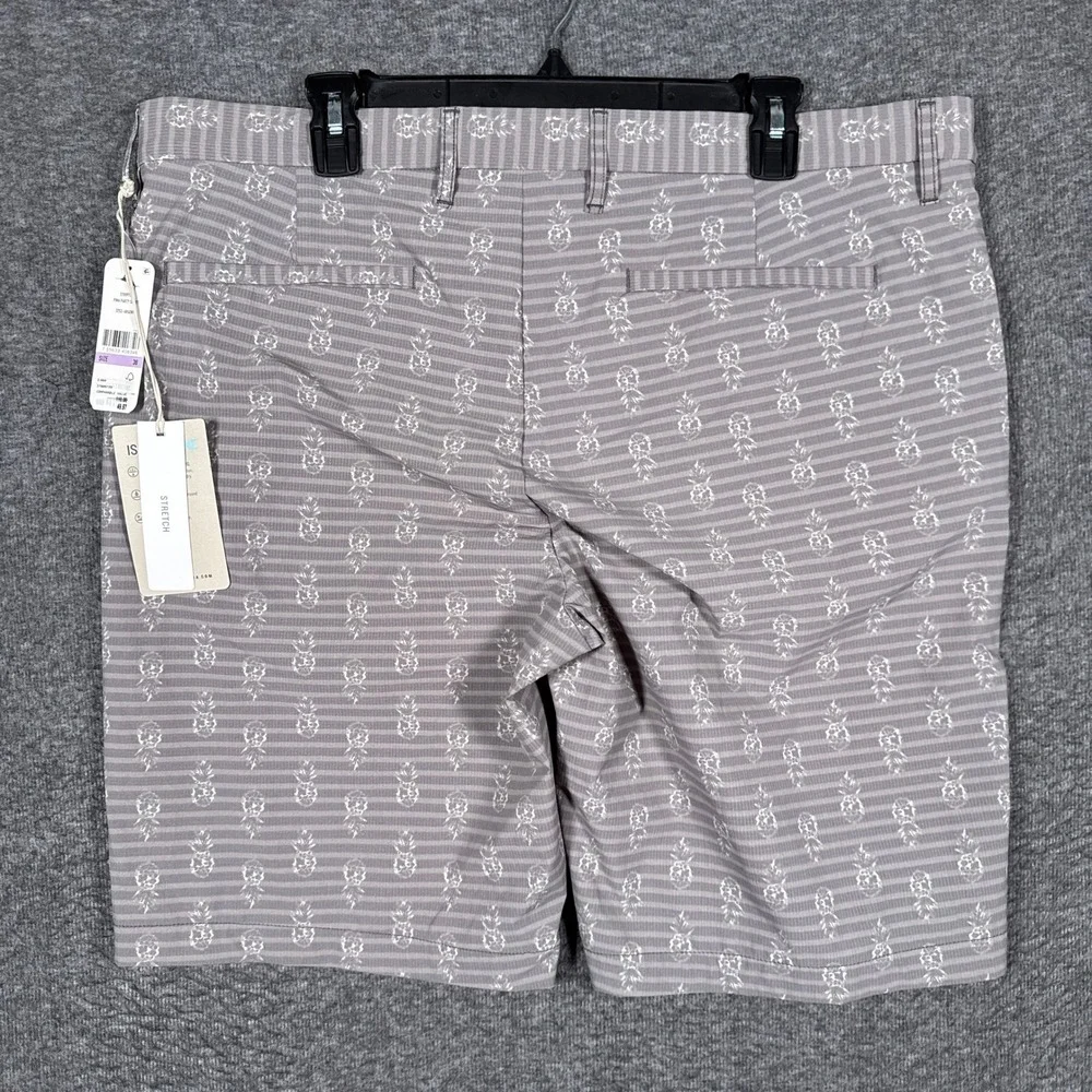 NEW Tommy Bahama Pina Party Shorts‎ Mens 38 Argent Grey Pineapple Stretch Golf